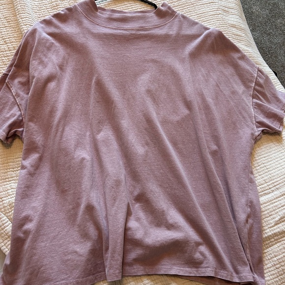 Free People Pink Mauve high neck tee - Picture 2 of 3
